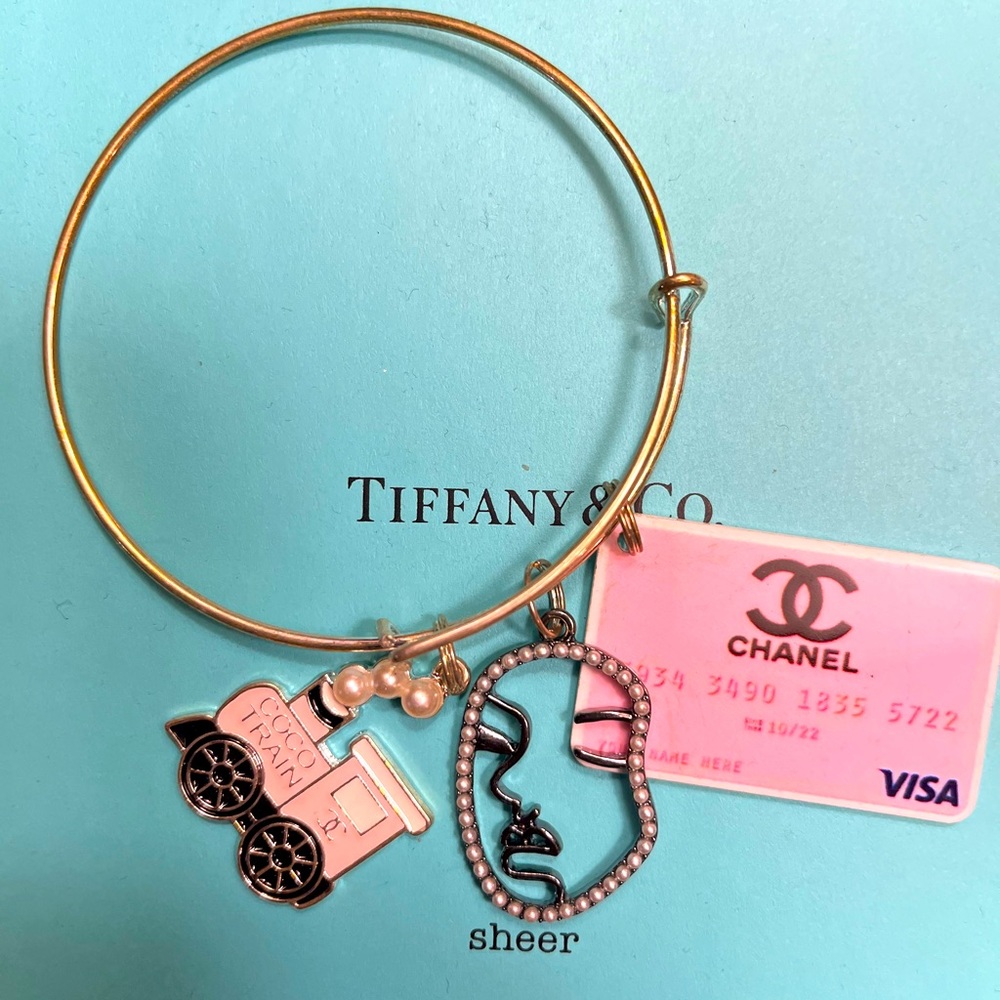 Pink Fashion Bangle Charm Bracelet